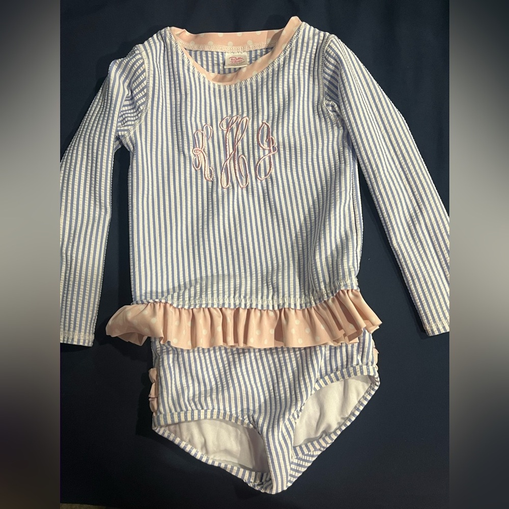 Rufflebutts 2 piece swim seersucker